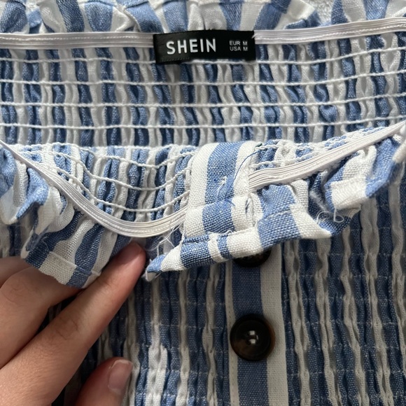 Shein blue striped strapless top - Picture 2 of 3